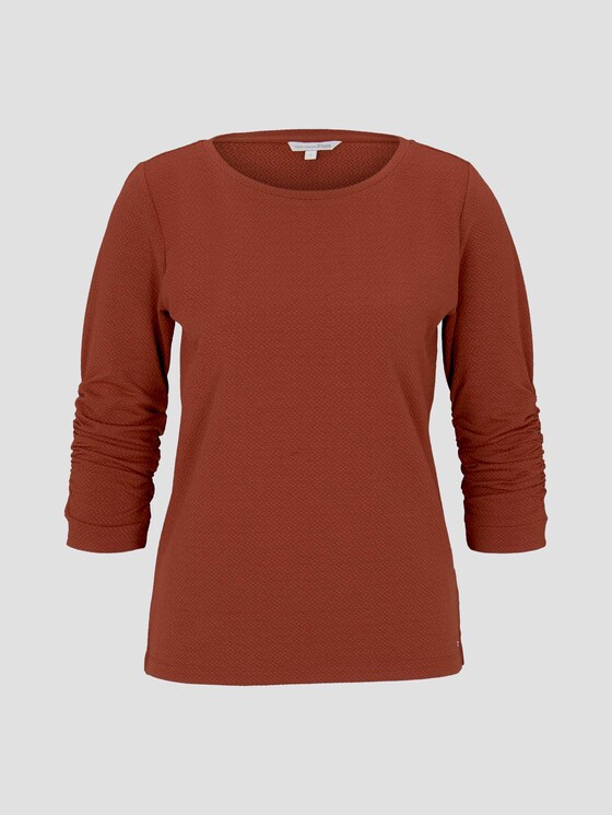 Strukturiertes Sweatshirt - Frauen - Rust Orange Strukturiertes Sweatshirt - Frauen - Rust Orange - 7 - TOM TAILOR Denim