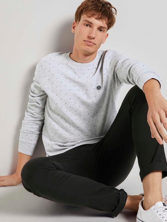 Gemustertes Sweatshirt - Männer - grey triangle stripe print Gemustertes Sweatshirt - Männer - grey triangle stripe print - 5 - TOM TAILOR Denim
