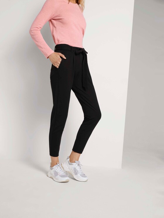 Loose Fit Hose mit Bindegürtel - Frauen - Deep Black Loose Fit Hose mit Bindegürtel - Frauen - Deep Black - 10 - TOM TAILOR