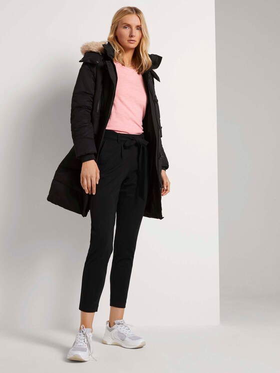 Loose Fit Hose mit Bindegürtel - Frauen - Deep Black Loose Fit Hose mit Bindegürtel - Frauen - Deep Black - 3 - TOM TAILOR