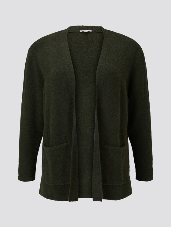 Curvy - Boucle Cardigan mit Taschen - Frauen - Dark Rosin Green Curvy - Boucle Cardigan mit Taschen - Frauen - Dark Rosin Green - 7 - My True Me