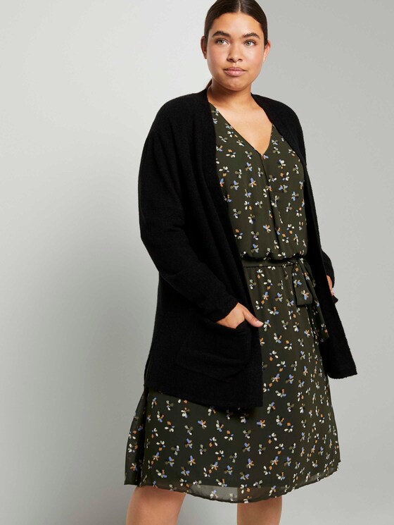 Boucle Cardigan mit Taschen - Frauen - Deep Black Boucle Cardigan mit Taschen - Frauen - Deep Black - 5 - My True Me