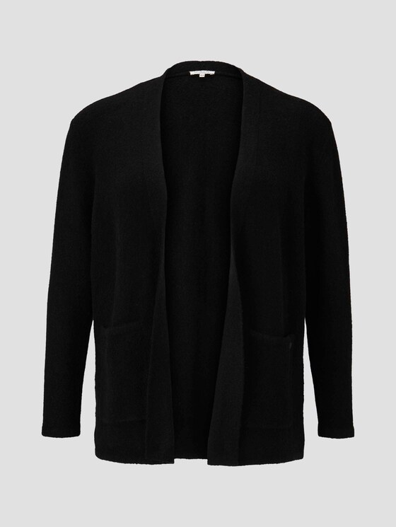 Boucle Cardigan mit Taschen - Frauen - Deep Black Boucle Cardigan mit Taschen - Frauen - Deep Black - 7 - My True Me