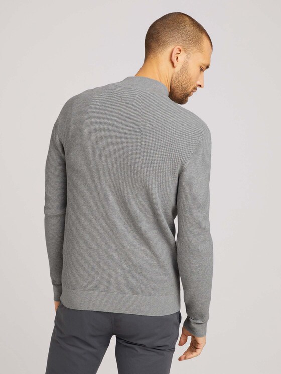 Strickjacke mit Seide - Männer - Light Soft Grey Melange Strickjacke mit Seide - Männer - Light Soft Grey Melange - 2 - TOM TAILOR