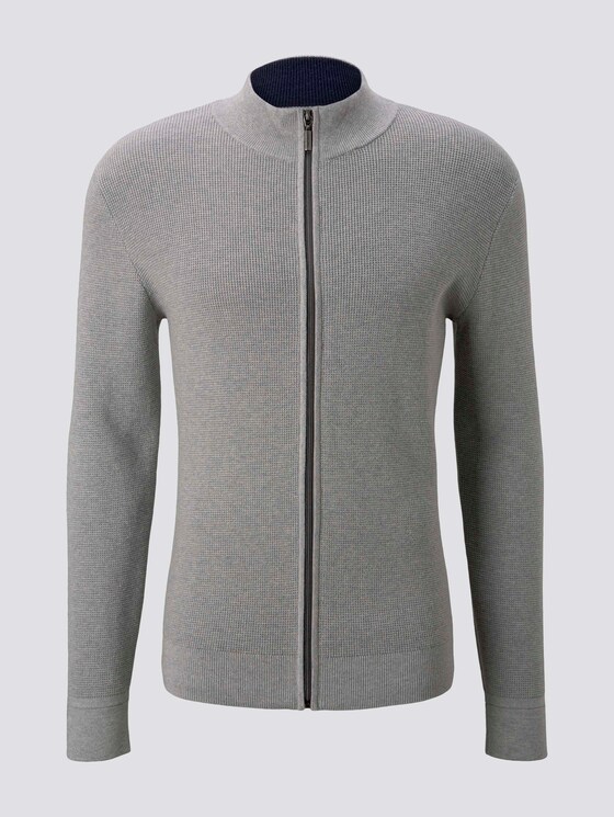 Strickjacke mit Seide - Männer - Light Soft Grey Melange Strickjacke mit Seide - Männer - Light Soft Grey Melange - 7 - TOM TAILOR