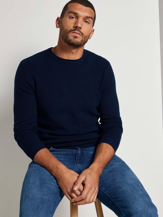 Strickpullover mit Seide - Männer - Sky Captain Blue Strickpullover mit Seide - Männer - Sky Captain Blue - 5 - TOM TAILOR