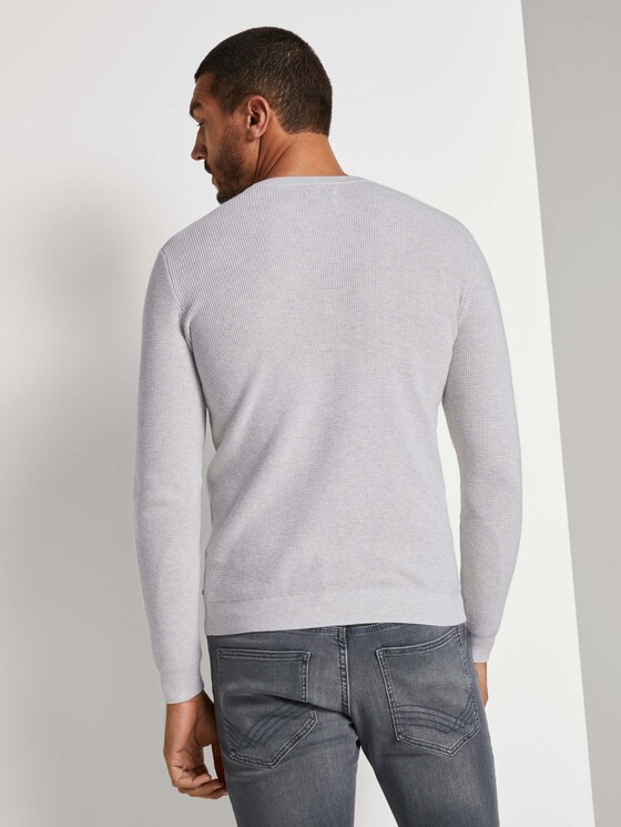 Strickpullover mit Seide - Männer - Light Medium Grey Melange Strickpullover mit Seide - Männer - Light Medium Grey Melange - 2 - TOM TAILOR