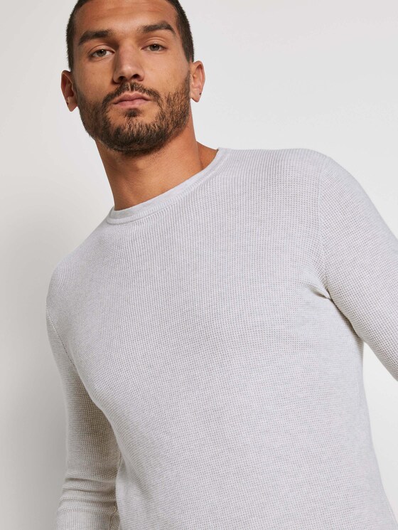 Strickpullover mit Seide - Männer - Light Medium Grey Melange Strickpullover mit Seide - Männer - Light Medium Grey Melange - 9 - TOM TAILOR