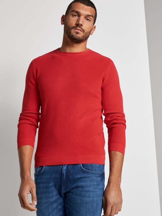 Strickpullover mit Seide - Männer - Powerful Red Strickpullover mit Seide - Männer - Powerful Red - 5 - TOM TAILOR