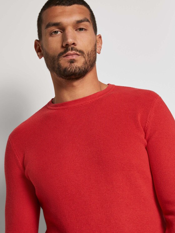 Strickpullover mit Seide - Männer - Powerful Red Strickpullover mit Seide - Männer - Powerful Red - 9 - TOM TAILOR