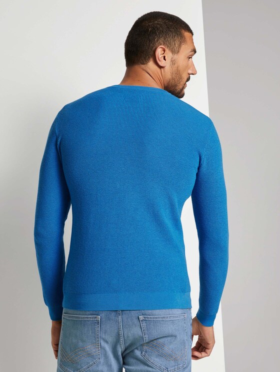 Strickpullover mit Seide - Männer - bright ibiza blue Strickpullover mit Seide - Männer - bright ibiza blue - 2 - TOM TAILOR
