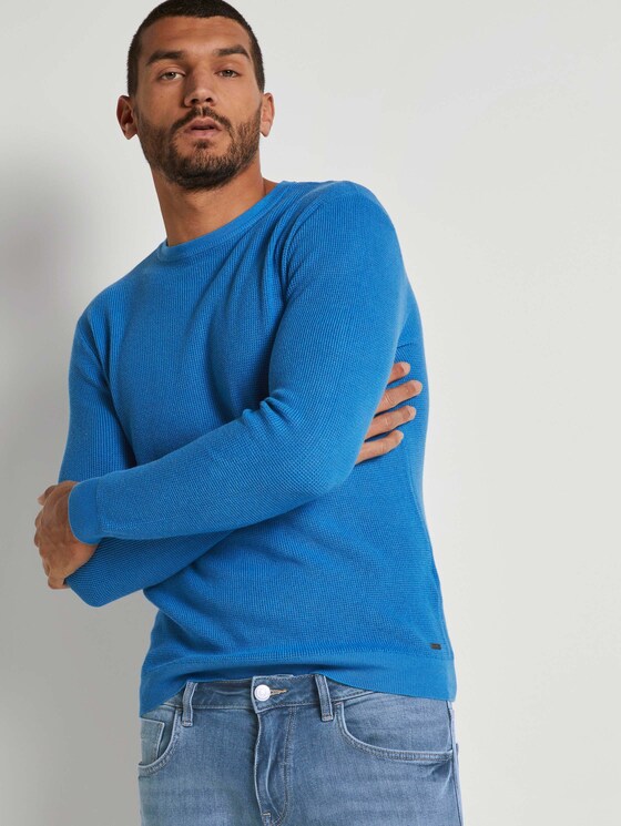 Strickpullover mit Seide - Männer - bright ibiza blue Strickpullover mit Seide - Männer - bright ibiza blue - 5 - TOM TAILOR