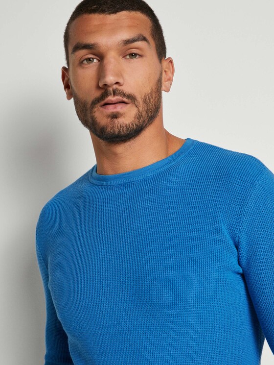 Strickpullover mit Seide - Männer - bright ibiza blue Strickpullover mit Seide - Männer - bright ibiza blue - 9 - TOM TAILOR