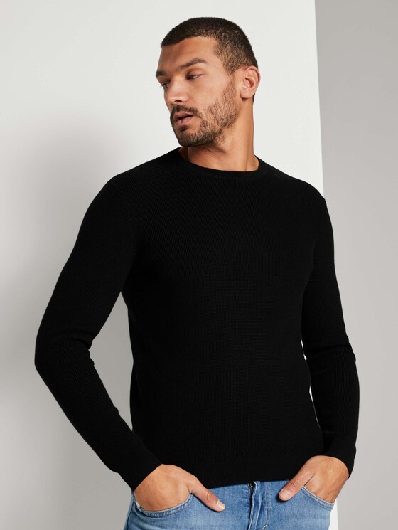 Strickpullover mit Seide - Männer - Black Strickpullover mit Seide - Männer - Black - 1 - TOM TAILOR