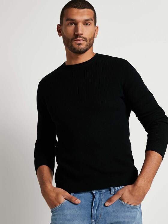 Strickpullover mit Seide - Männer - Black Strickpullover mit Seide - Männer - Black - 5 - TOM TAILOR
