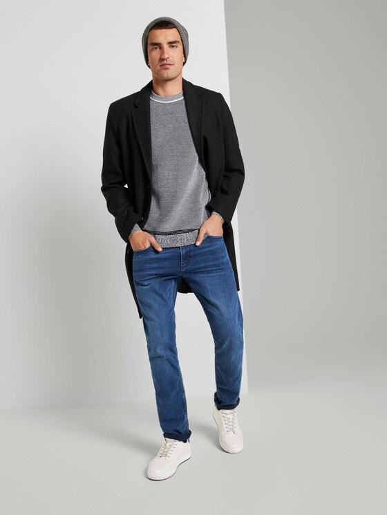 Fein gemusterter Pullover - Männer - black white birdseye jacquard Fein gemusterter Pullover - Männer - black white birdseye jacquard - 3 - TOM TAILOR