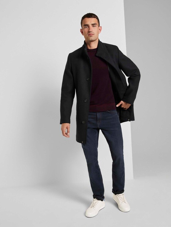 Fein gemusterter Pullover - Männer - purple black birdseye jacquard Fein gemusterter Pullover - Männer - purple black birdseye jacquard - 3 - TOM TAILOR