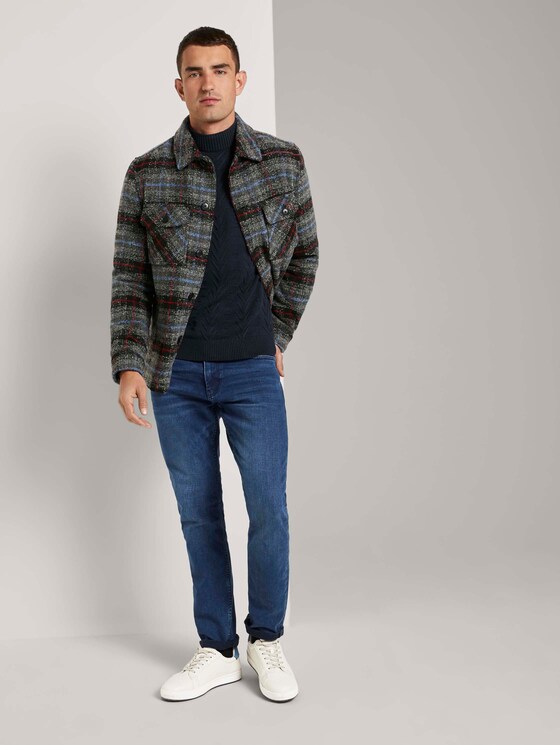 Trui met opstaande kraag met getextureerd patroon - Mannen - Sky Captain Blue Trui met opstaande kraag met getextureerd patroon - Mannen - Sky Captain Blue - 3 - TOM TAILOR