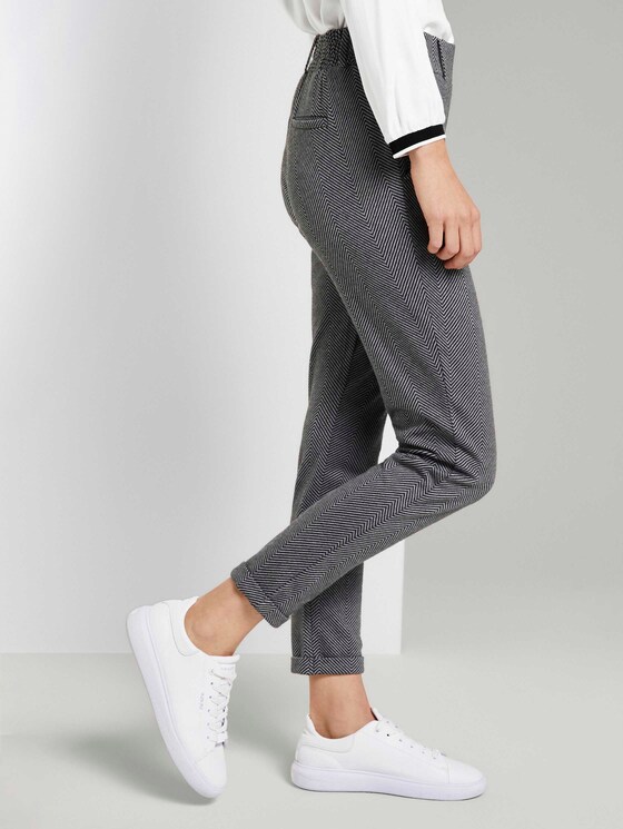 Gemusterte Loose Fit Hose - Frauen - dark grey herringbone Gemusterte Loose Fit Hose - Frauen - dark grey herringbone - 11 - TOM TAILOR