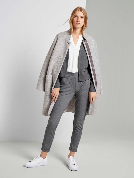 Gemusterte Loose Fit Hose - Frauen - dark grey herringbone Gemusterte Loose Fit Hose - Frauen - dark grey herringbone - 3 - TOM TAILOR