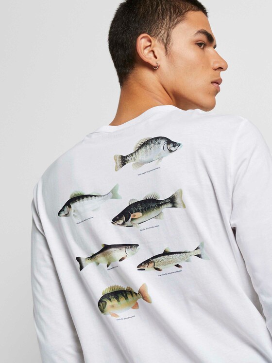 Langarmshirt mit Prints - Männer - White Langarmshirt mit Prints - Männer - White - 10 - TOM TAILOR Denim