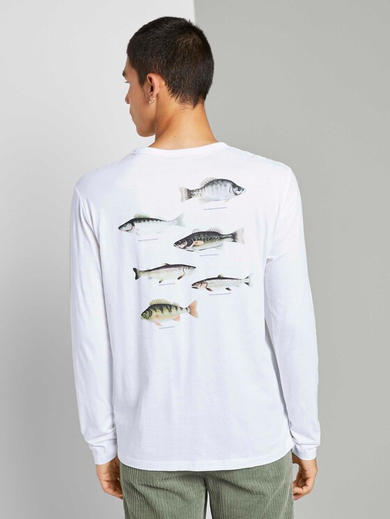 Langarmshirt mit Prints - Männer - White Langarmshirt mit Prints - Männer - White - 2 - TOM TAILOR Denim