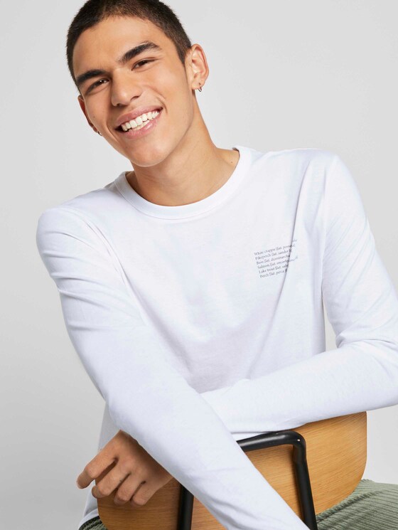 Langarmshirt mit Prints - Männer - White Langarmshirt mit Prints - Männer - White - 9 - TOM TAILOR Denim