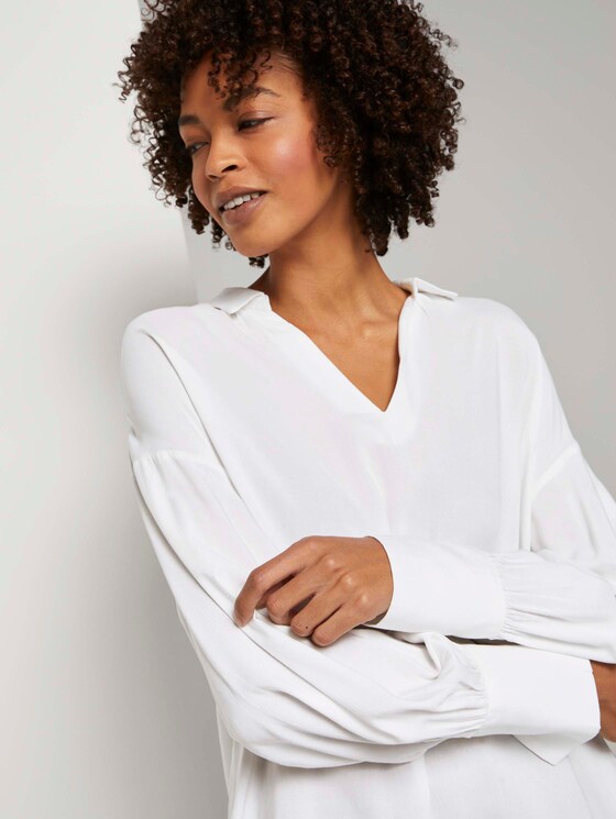 Lockere Bluse mit Ballonärmeln - Frauen - Whisper White Lockere Bluse mit Ballonärmeln - Frauen - Whisper White - 10 - Mine to five