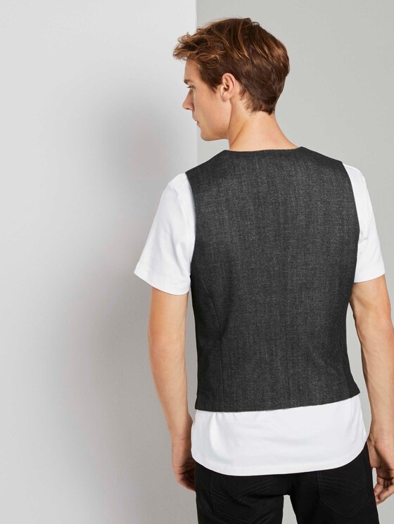 Strukturierte Weste - Männer - dark grey structure Strukturierte Weste - Männer - dark grey structure - 2 - TOM TAILOR