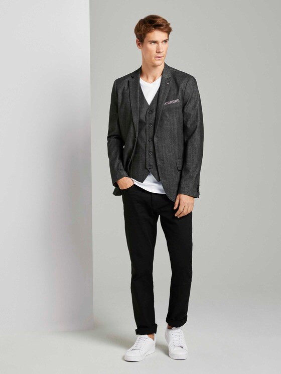 Strukturierte Weste - Männer - dark grey structure Strukturierte Weste - Männer - dark grey structure - 3 - TOM TAILOR