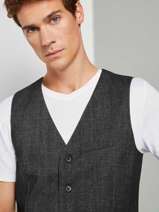 Strukturierte Weste - Männer - dark grey structure Strukturierte Weste - Männer - dark grey structure - 9 - TOM TAILOR