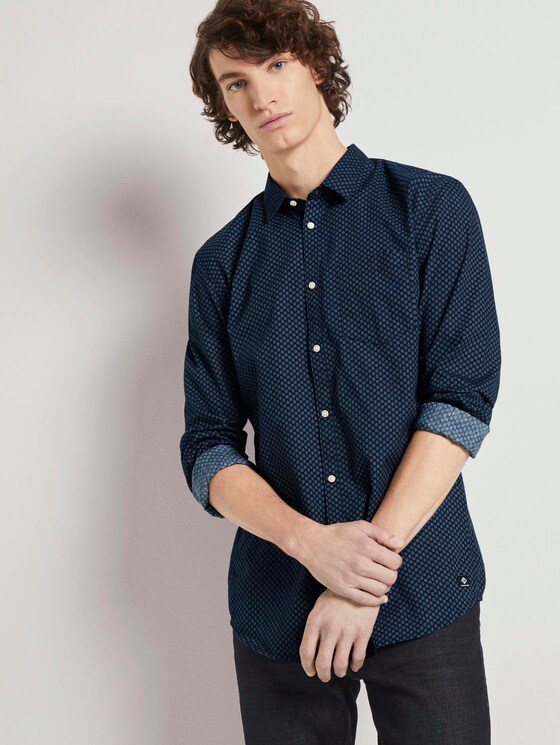 Gemustertes Hemd Slim Fit - Männer - navy abstract print Gemustertes Hemd Slim Fit - Männer - navy abstract print - 5 - TOM TAILOR Denim