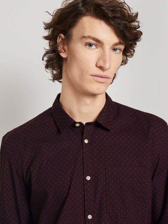 Gemustertes Hemd Slim Fit - Männer - bordeaux dot square print Gemustertes Hemd Slim Fit - Männer - bordeaux dot square print - 10 - TOM TAILOR Denim