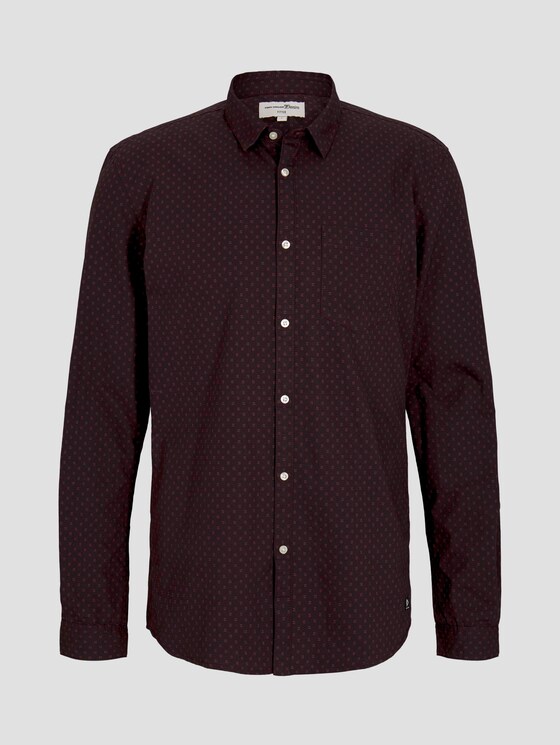Gemustertes Hemd Slim Fit - Männer - bordeaux dot square print Gemustertes Hemd Slim Fit - Männer - bordeaux dot square print - 7 - TOM TAILOR Denim