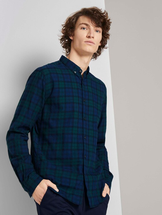 Kariertes Flanell Hemd - Männer - blue green tartan check Kariertes Flanell Hemd - Männer - blue green tartan check - 1 - TOM TAILOR Denim