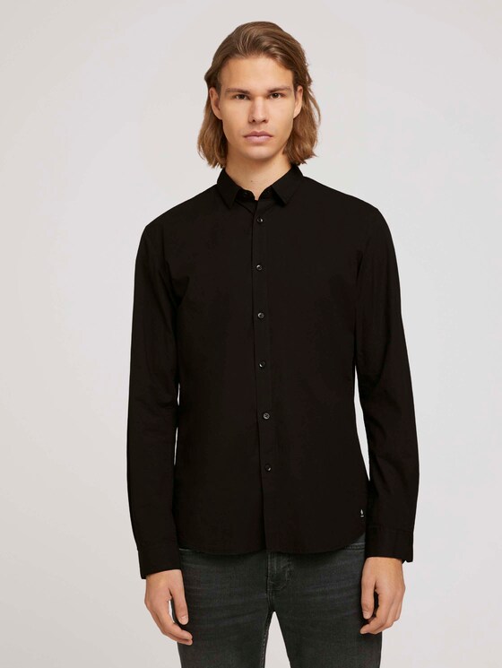 Slim Stretch Hemd - Männer - Black Slim Stretch Hemd - Männer - Black - 1 - TOM TAILOR Denim
