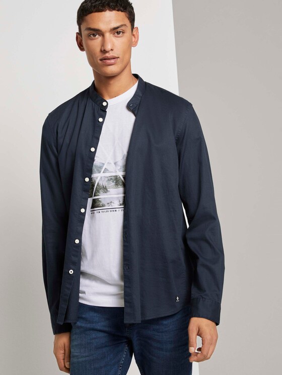 Feines Stehkragenhemd - Männer - Sky Captain Blue Feines Stehkragenhemd - Männer - Sky Captain Blue - 5 - TOM TAILOR Denim