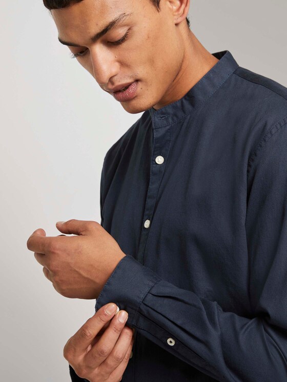 Feines Stehkragenhemd - Männer - Sky Captain Blue Feines Stehkragenhemd - Männer - Sky Captain Blue - 9 - TOM TAILOR Denim