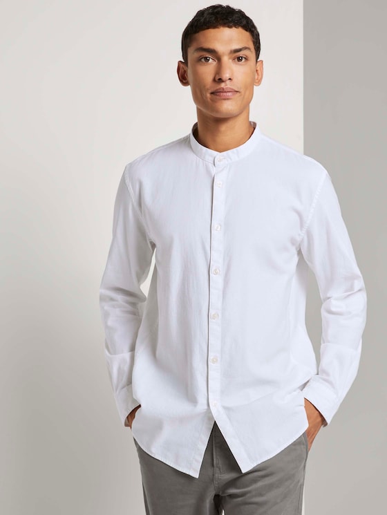 Feines Stehkragenhemd - Männer - White Feines Stehkragenhemd - Männer - White - 5 - TOM TAILOR Denim