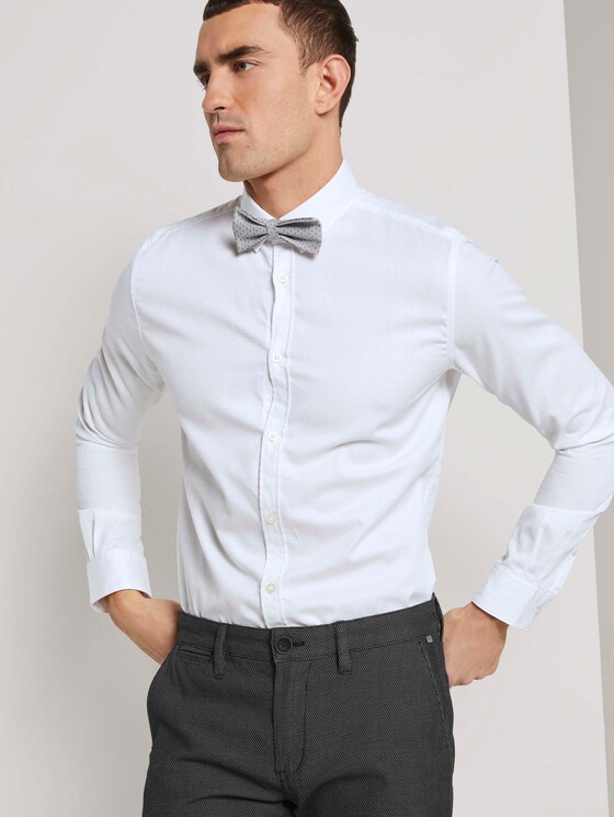 Fein gemustertes Hemd mit Schleife - Männer - White Fein gemustertes Hemd mit Schleife - Männer - White - 5 - TOM TAILOR