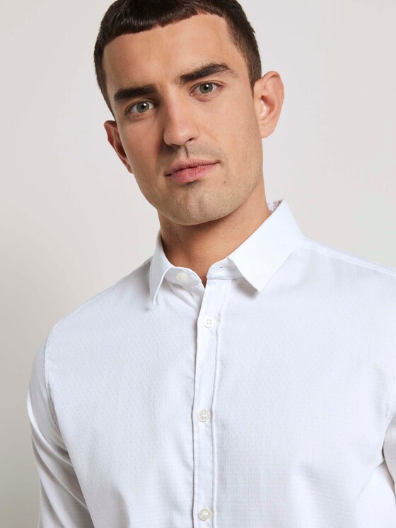 Fein gemustertes Hemd mit Schleife - Männer - White Fein gemustertes Hemd mit Schleife - Männer - White - 9 - TOM TAILOR