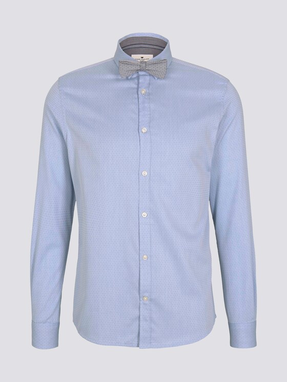 Fein gemustertes Hemd mit Schleife - Männer - light blue white structure Fein gemustertes Hemd mit Schleife - Männer - light blue white structure - 7 - TOM TAILOR