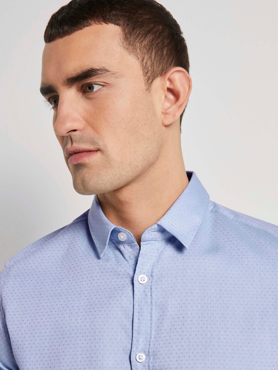 Fein gemustertes Hemd mit Schleife - Männer - light blue white structure Fein gemustertes Hemd mit Schleife - Männer - light blue white structure - 9 - TOM TAILOR