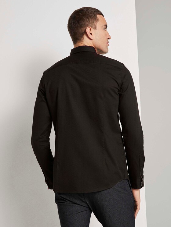 Fein gemustertes Hemd mit Schleife - Männer - Black Fein gemustertes Hemd mit Schleife - Männer - Black - 2 - TOM TAILOR