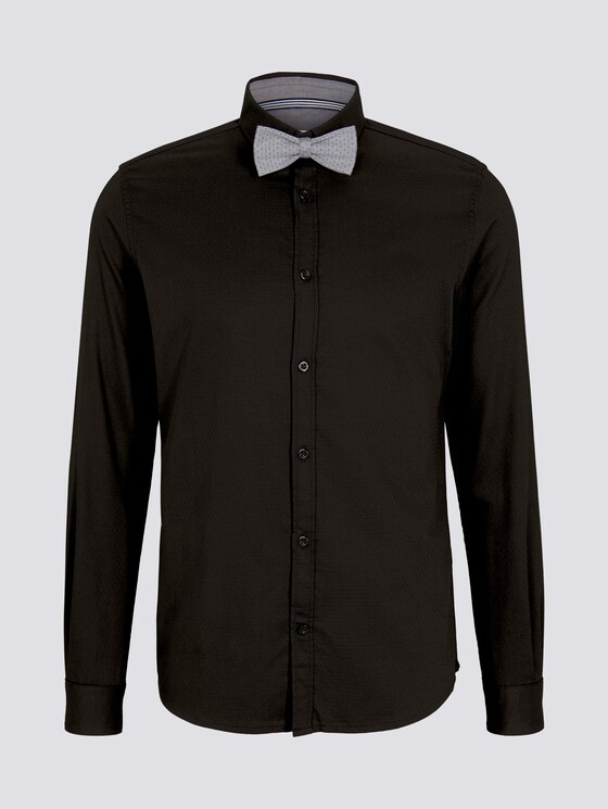 Fein gemustertes Hemd mit Schleife - Männer - Black Fein gemustertes Hemd mit Schleife - Männer - Black - 7 - TOM TAILOR