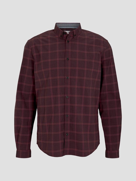 Kariertes Stretch Hemd - Männer - burgundy black check Kariertes Stretch Hemd - Männer - burgundy black check - 7 - TOM TAILOR