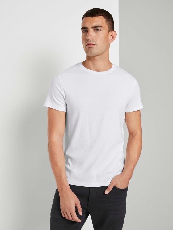 Basic T-Shirt - Männer - Light Marsmallow Basic T-Shirt - Männer - Light Marsmallow - 1 - TOM TAILOR