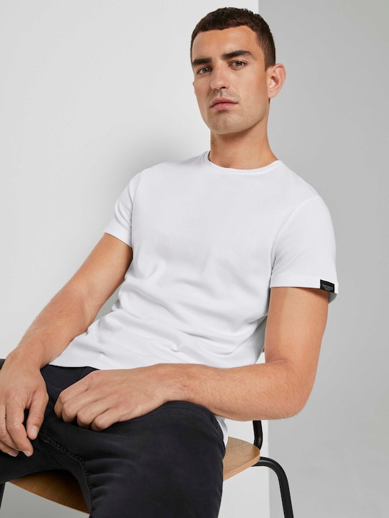 Basic T-Shirt - Männer - Light Marsmallow Basic T-Shirt - Männer - Light Marsmallow - 5 - TOM TAILOR