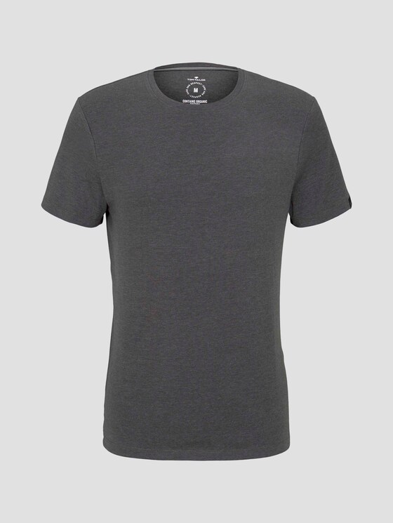 Basic T-shirt - Mannen - Dark Grey Melange Basic T-shirt - Mannen - Dark Grey Melange - 7 - TOM TAILOR