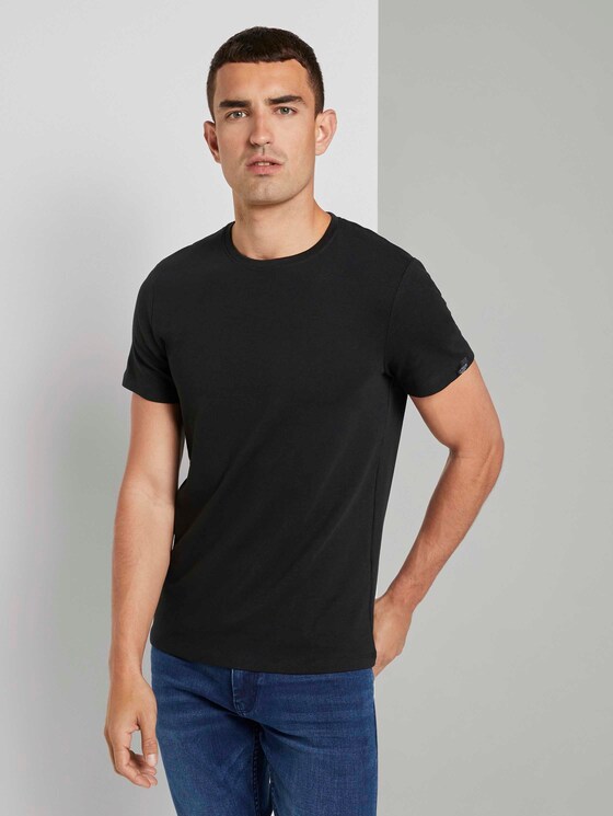 Basic T-Shirt - Männer - Black Basic T-Shirt - Männer - Black - 1 - TOM TAILOR